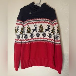 Boy's Christmas Pattern Knitted Sweater